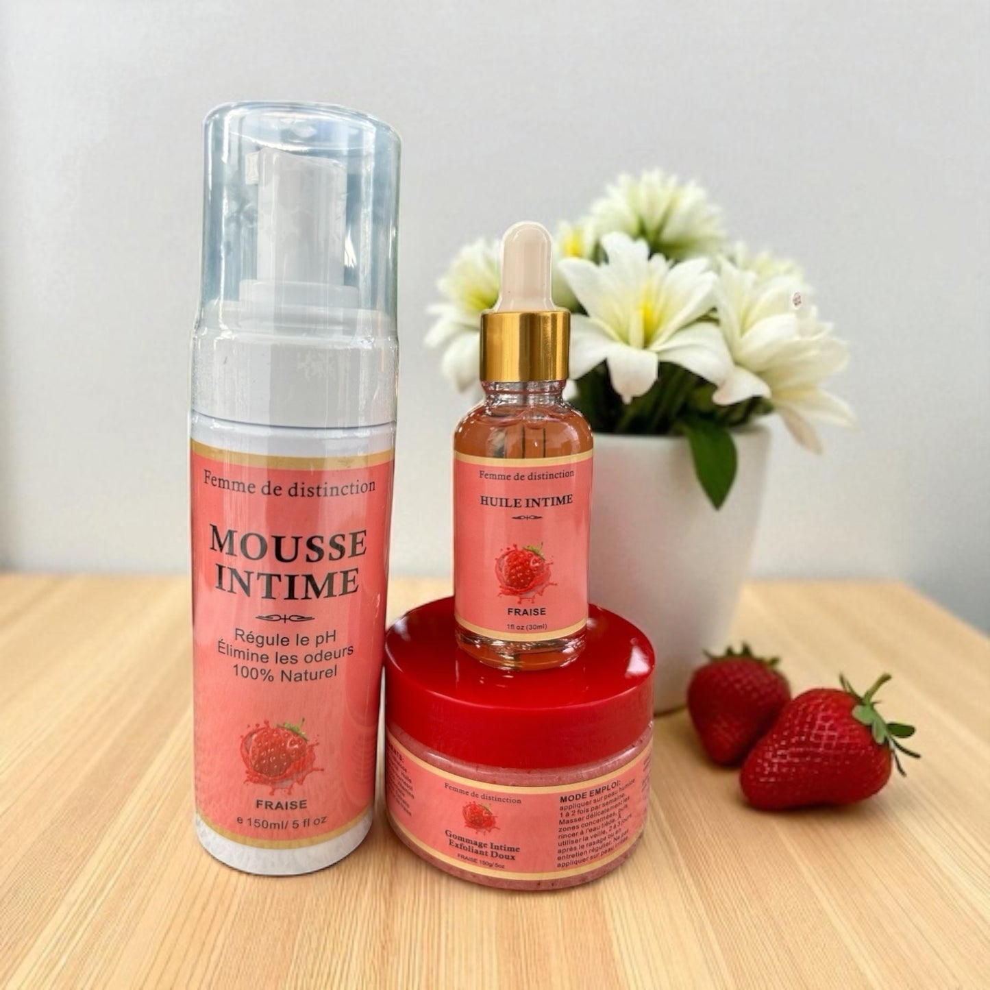 TRIO SENTEUR FRAISE